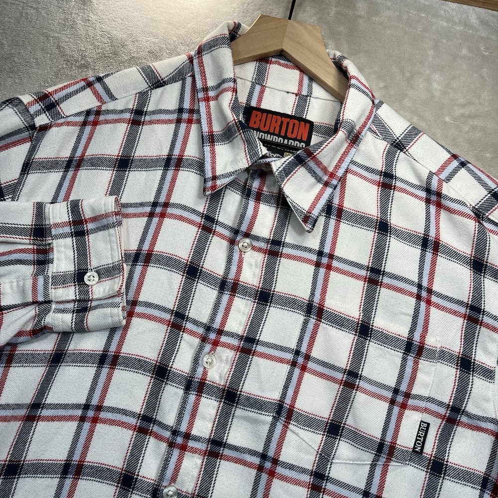 Burton Snowboards Dryride Flannel Shirt Mens XL Plaid Button Up Snowboard Hiking